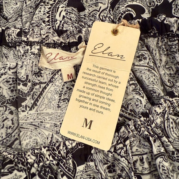 Elan Black & White Paisley Print Romper Size M NWT - Picture 8 of 9